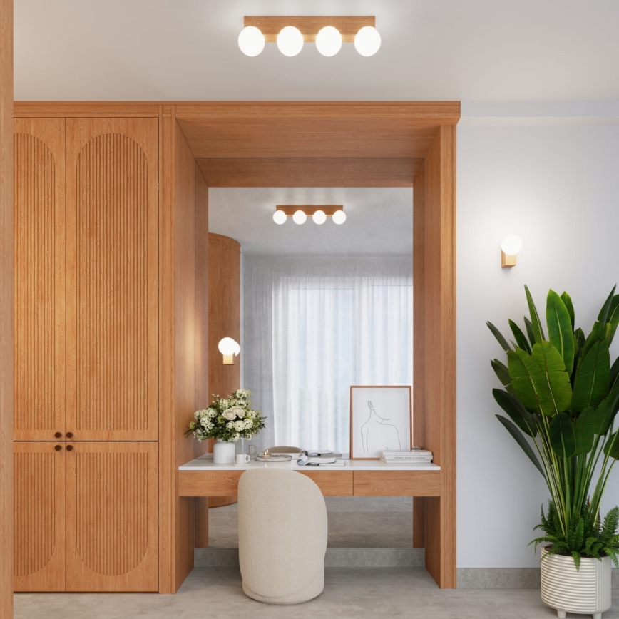 Ceiling light BULBO 4xG9/8W/230V beech/white