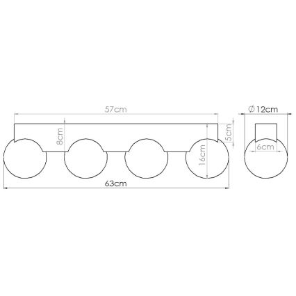 Ceiling light BULBO 4xG9/8W/230V beech/white