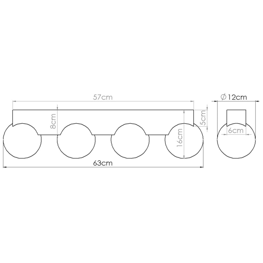 Ceiling light BULBO 4xG9/8W/230V beech/white