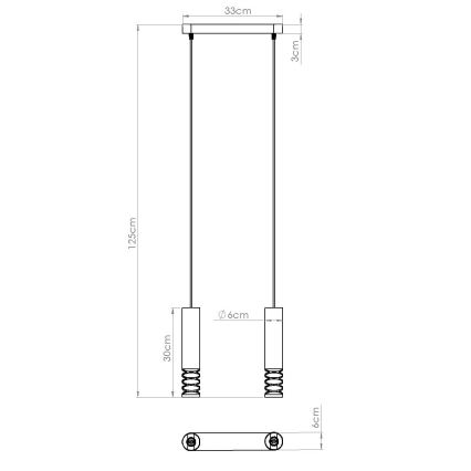 Chandelier on a string LAMI 2xGU10/10W/230V white