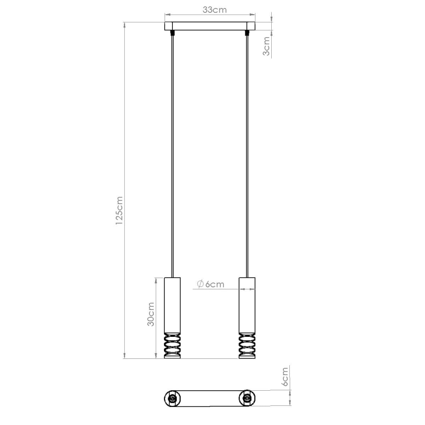 Chandelier on a string LAMI 2xGU10/10W/230V white