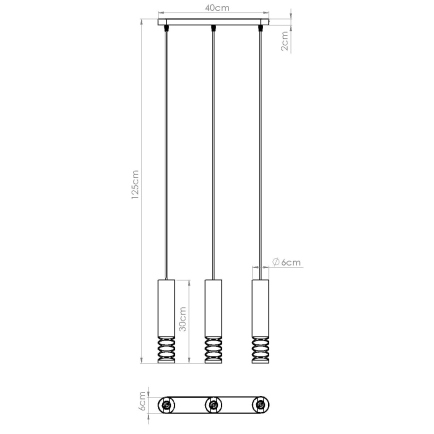 Chandelier on a string LAMI 3xGU10/10W/230V white