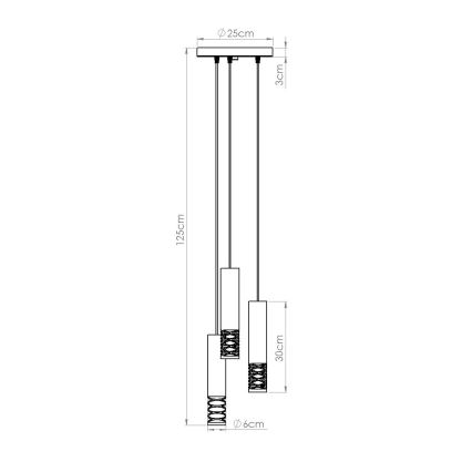 Chandelier on a string LAMI 3xGU10/10W/230V white