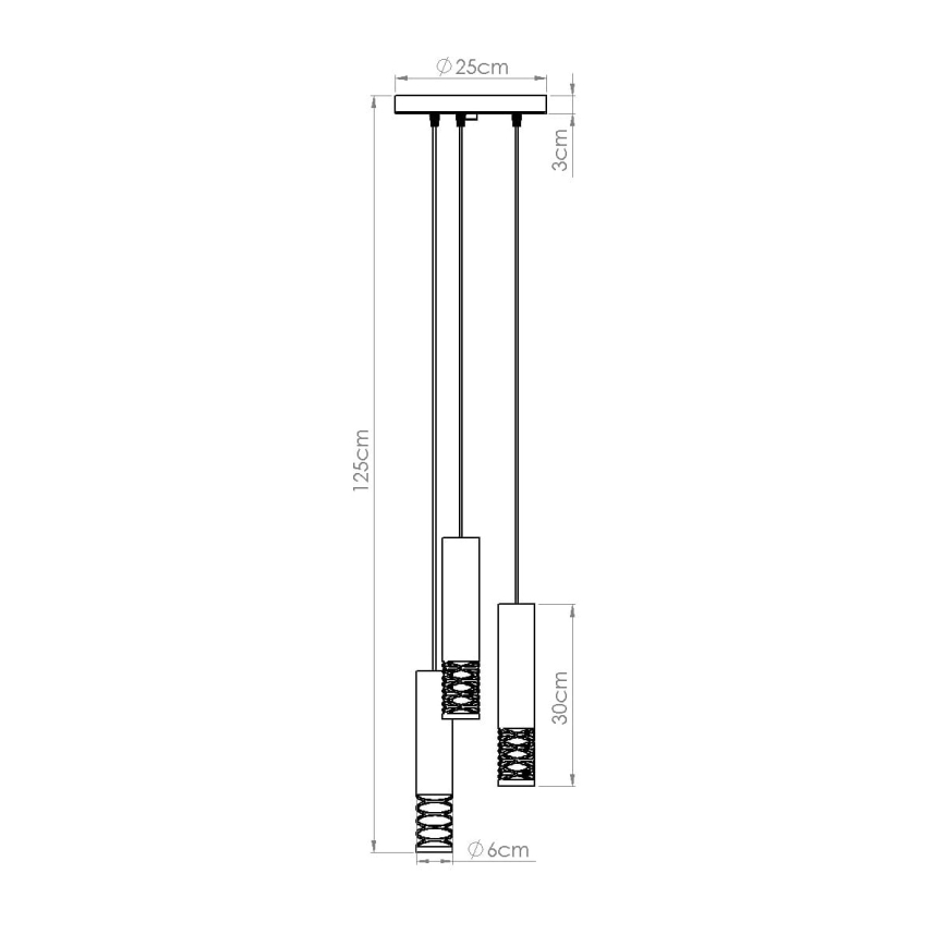 Chandelier on a string LAMI 3xGU10/10W/230V white