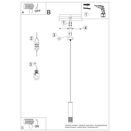 Chandelier on a string LIRO 1xGU10/10W/230V white