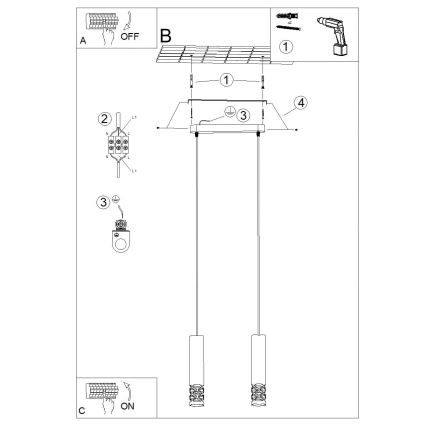 Chandelier on a string LIRO 2xGU10/10W/230V white