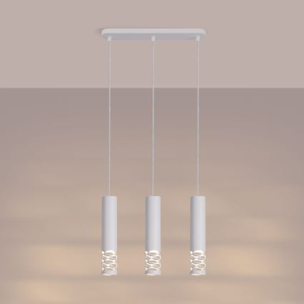 Chandelier on a string LIRO 3xGU10/10W/230V white