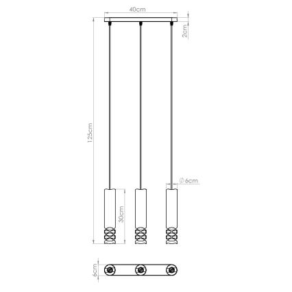 Chandelier on a string LIRO 3xGU10/10W/230V white