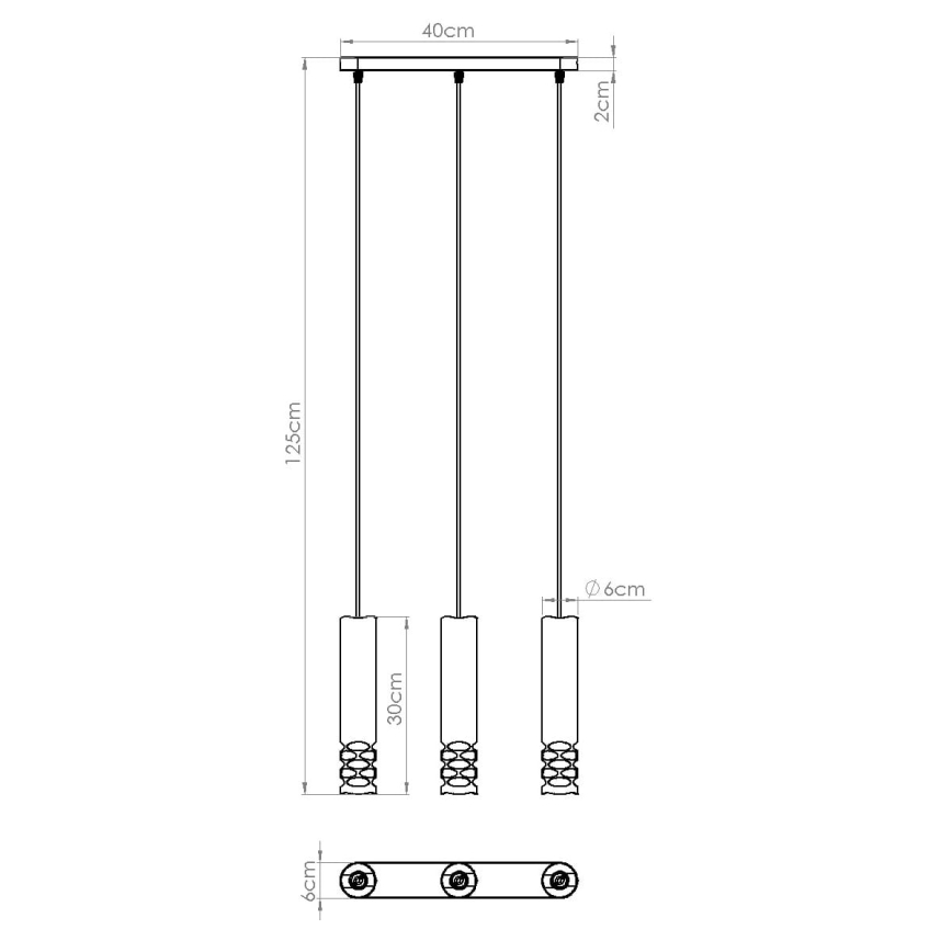 Chandelier on a string LIRO 3xGU10/10W/230V white