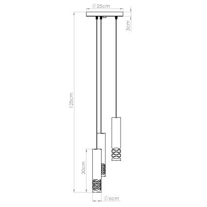 Chandelier on a string LIRO 3xGU10/10W/230V white
