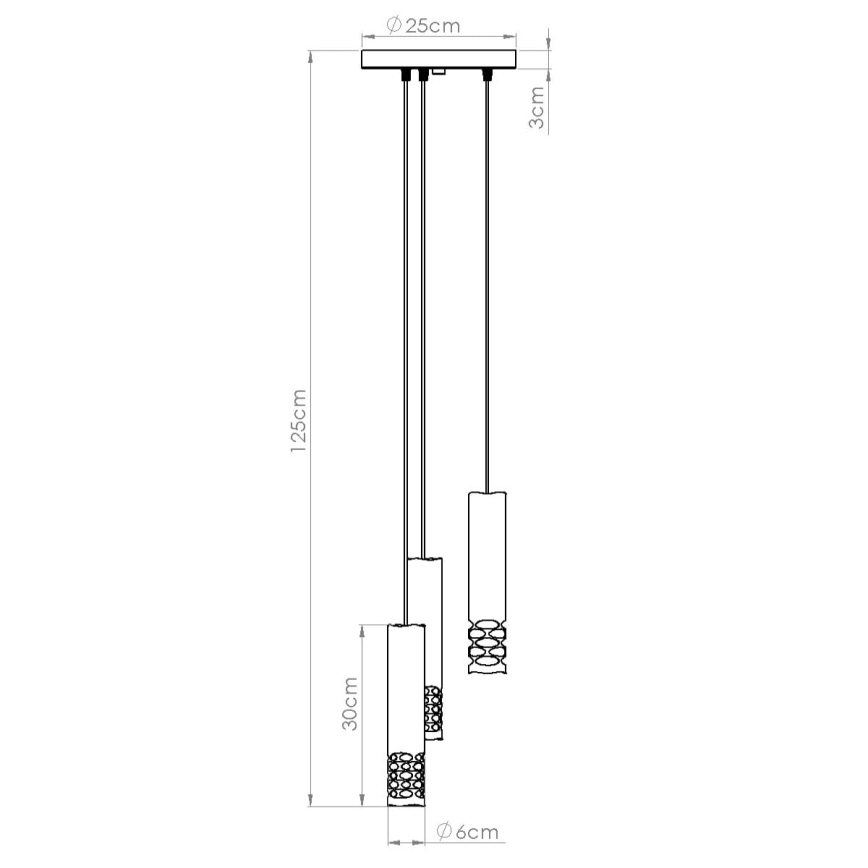 Chandelier on a string LIRO 3xGU10/10W/230V white