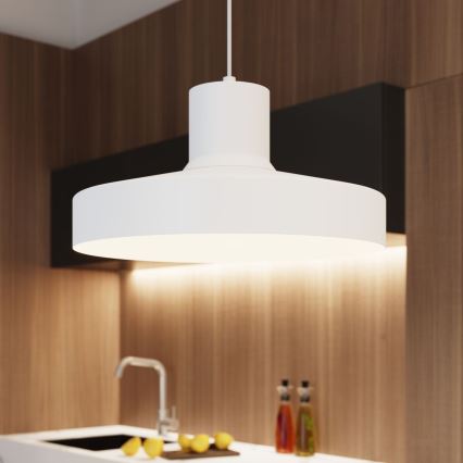 Chandelier on a string BILO 1xE27/15W/230V d. 35 cm white