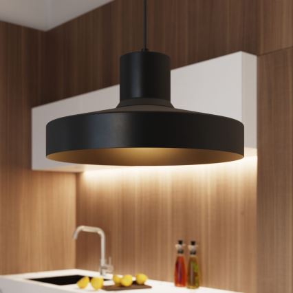 Chandelier on a string BILO 1xE27/15W/230V d. 35 cm black