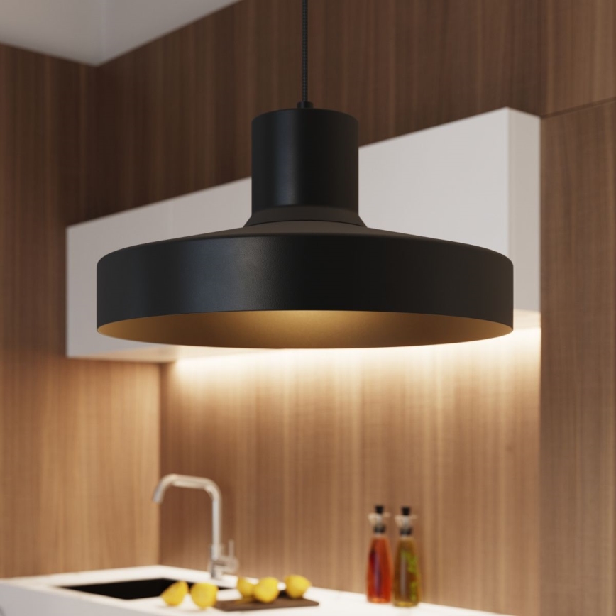 Chandelier on a string BILO 1xE27/15W/230V d. 35 cm black