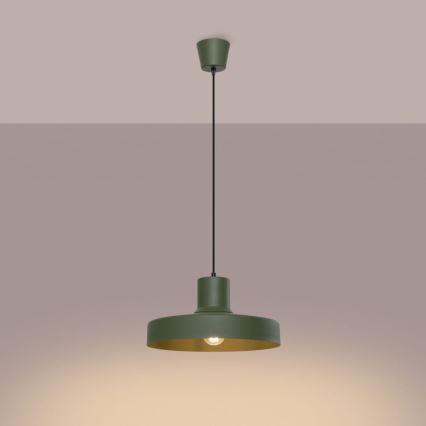Chandelier on a string BILO 1xE27/15W/230V d. 35 cm green