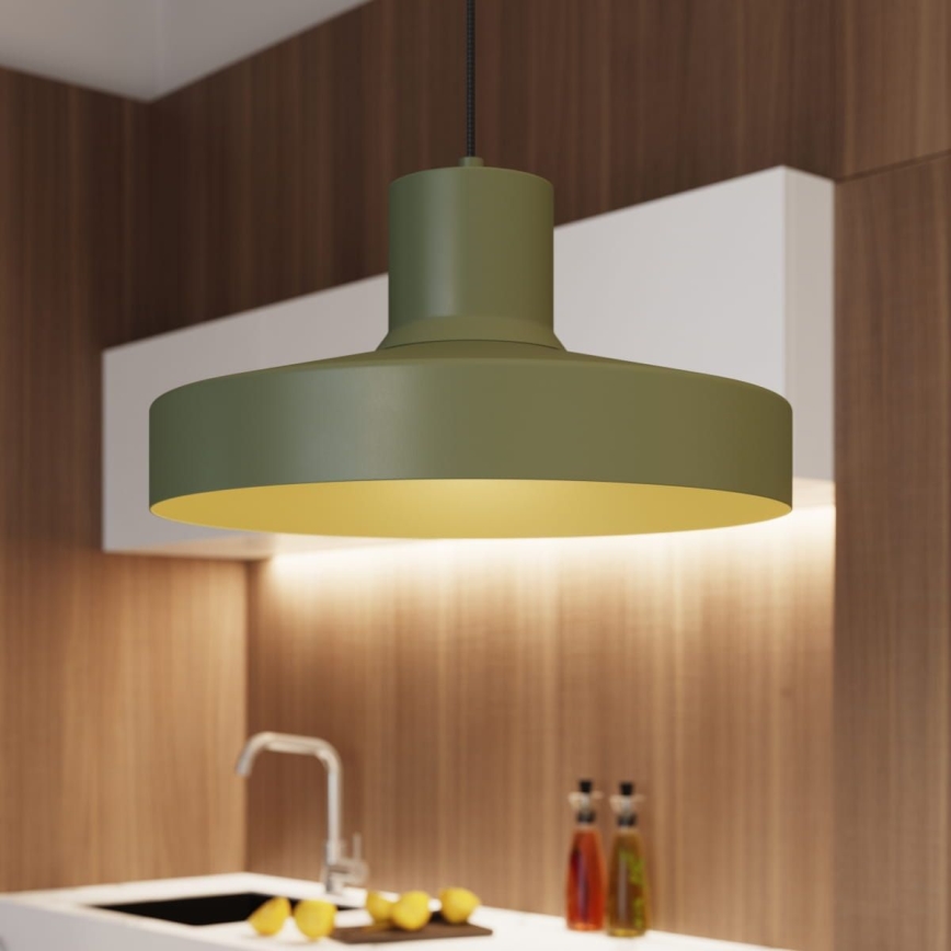 Chandelier on a string BILO 1xE27/15W/230V d. 35 cm green