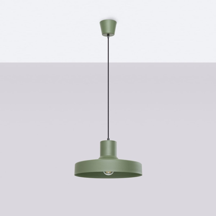 Chandelier on a string BILO 1xE27/15W/230V d. 35 cm green