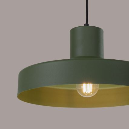 Chandelier on a string BILO 1xE27/15W/230V d. 35 cm green