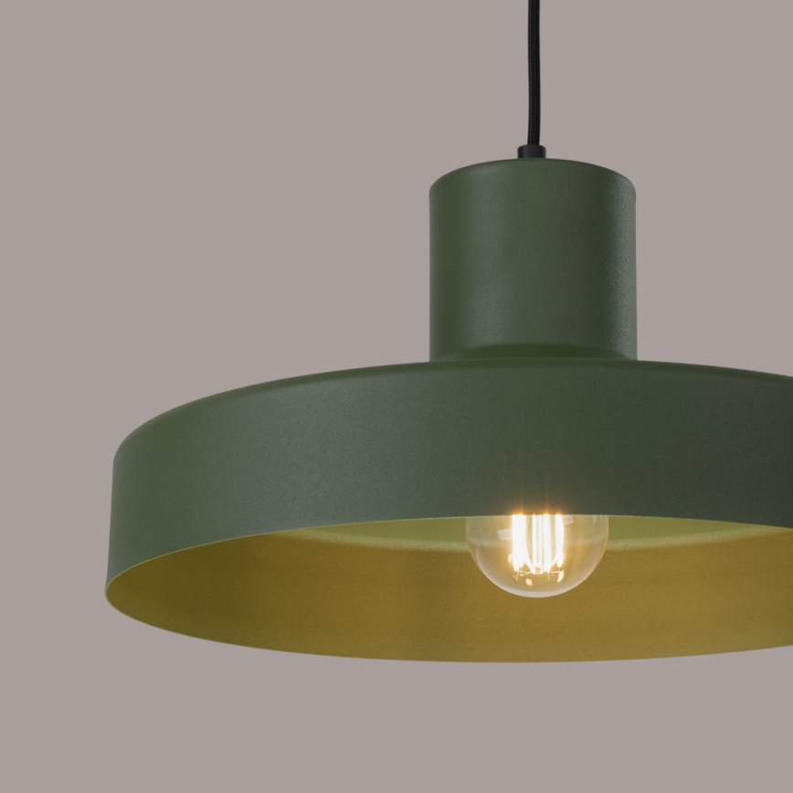Chandelier on a string BILO 1xE27/15W/230V d. 35 cm green