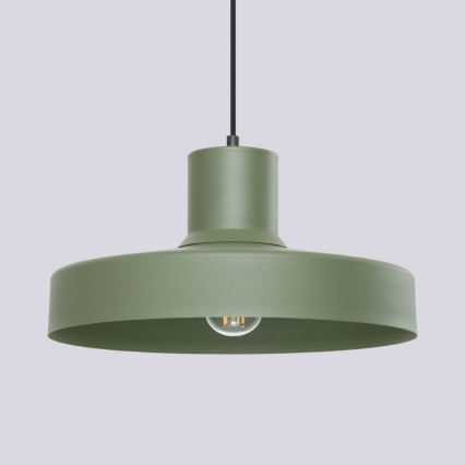 Chandelier on a string BILO 1xE27/15W/230V d. 35 cm green