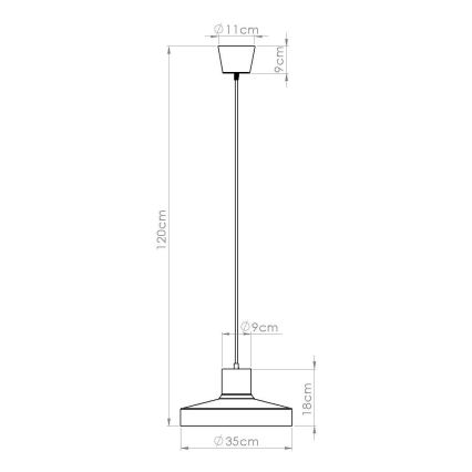 Chandelier on a string BILO 1xE27/15W/230V d. 35 cm green
