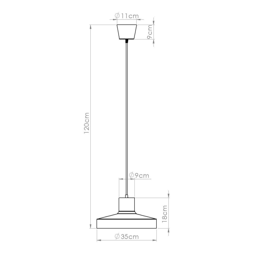 Chandelier on a string BILO 1xE27/15W/230V d. 35 cm green