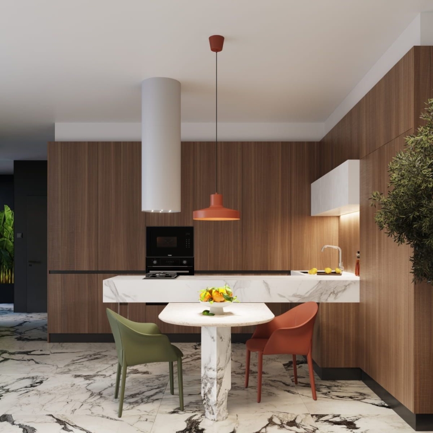 Chandelier on a string BILO 1xE27/15W/230V d. 35 cm orange