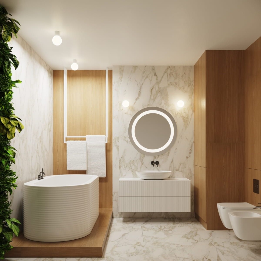 Bathroom wall light HALO 1xG9/8W/230V d. 12 cm IP44 white