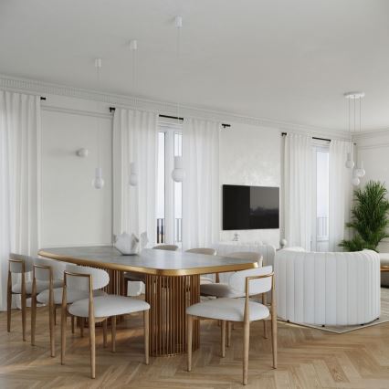Chandelier on a string HALO 1xG9/8W/230V d. 12 cm white