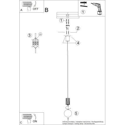 Chandelier on a string HALO 1xG9/8W/230V d. 12 cm white