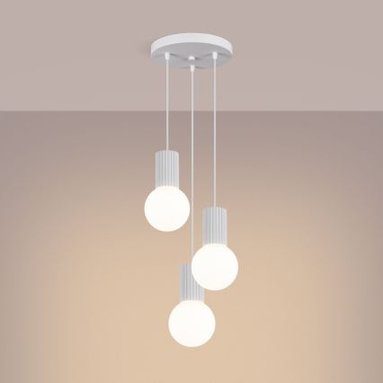 Chandelier on a string HALO 3xG9/8W/230V d. 25 cm white