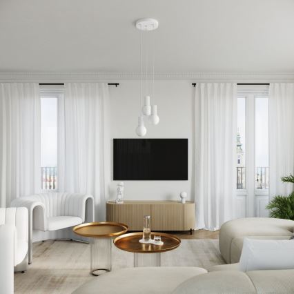 Chandelier on a string HALO 3xG9/8W/230V d. 25 cm white