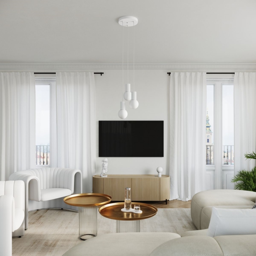 Chandelier on a string HALO 3xG9/8W/230V d. 25 cm white