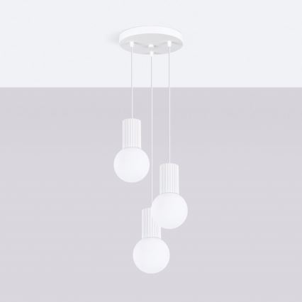 Chandelier on a string HALO 3xG9/8W/230V d. 25 cm white