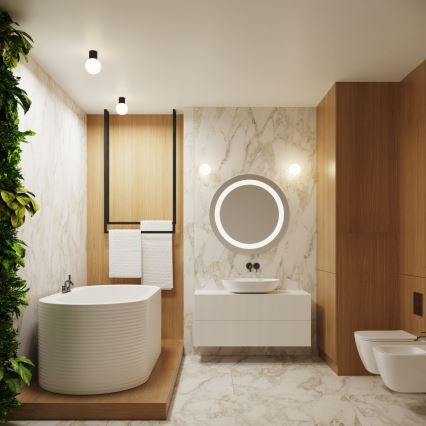Bathroom wall light HALO 1xG9/8W/230V d. 12 cm IP44 black