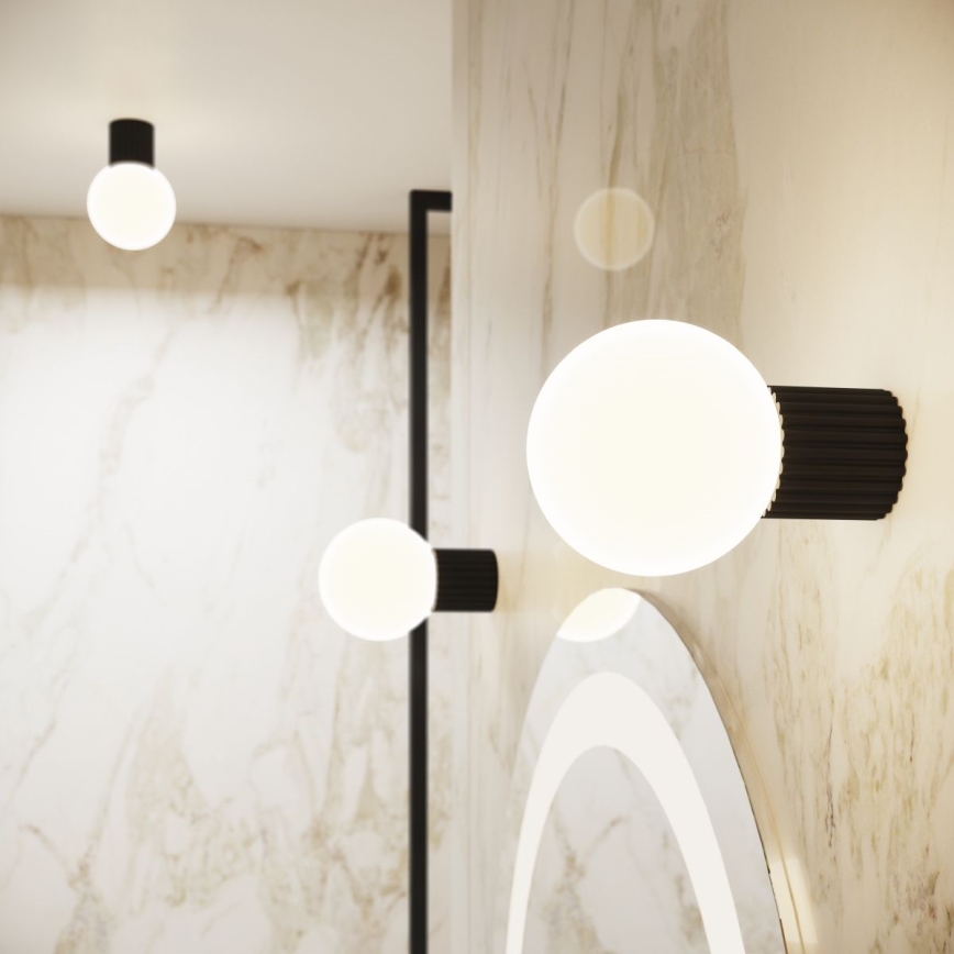 Bathroom wall light HALO 1xG9/8W/230V d. 12 cm IP44 black