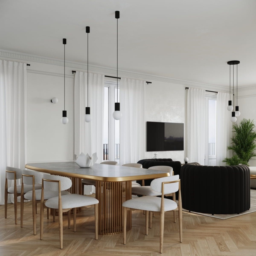 Chandelier on a string HALO 1xG9/8W/230V d. 12 cm black