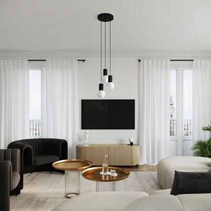Chandelier on a string HALO 3xG9/8W/230V d. 25 cm black