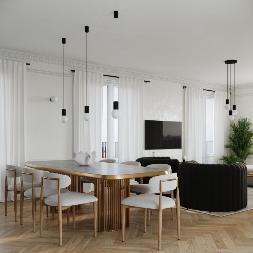 Chandelier on a string HALO 3xG9/8W/230V d. 25 cm black