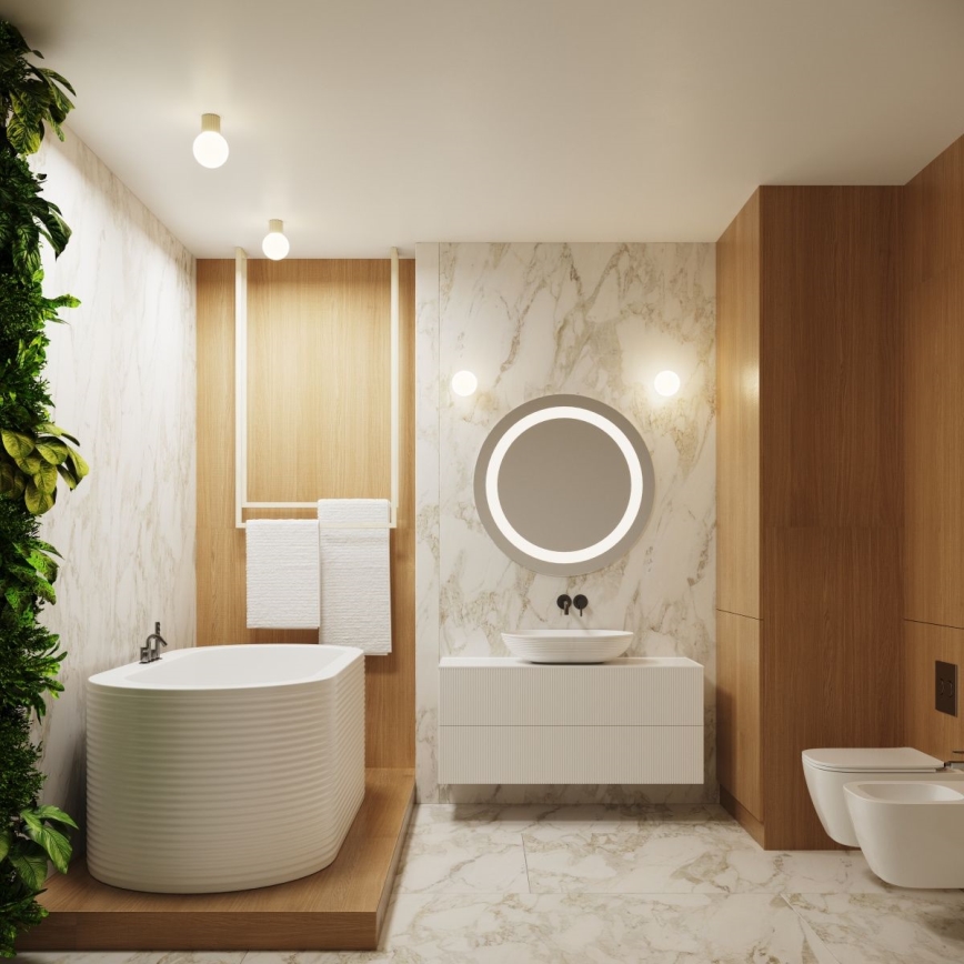 Bathroom wall light HALO 1xG9/8W/230V d. 12 cm IP44 creamy