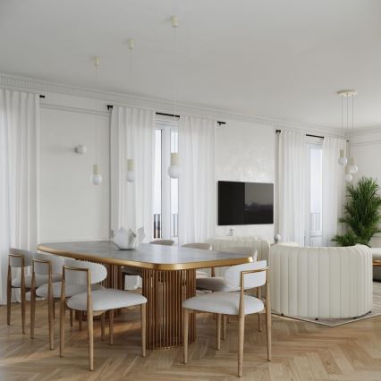 Chandelier on a string HALO 1xG9/8W/230V d. 12 cm creamy