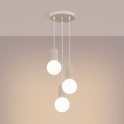 Chandelier on a string HALO 3xG9/8W/230V d. 25 cm creamy