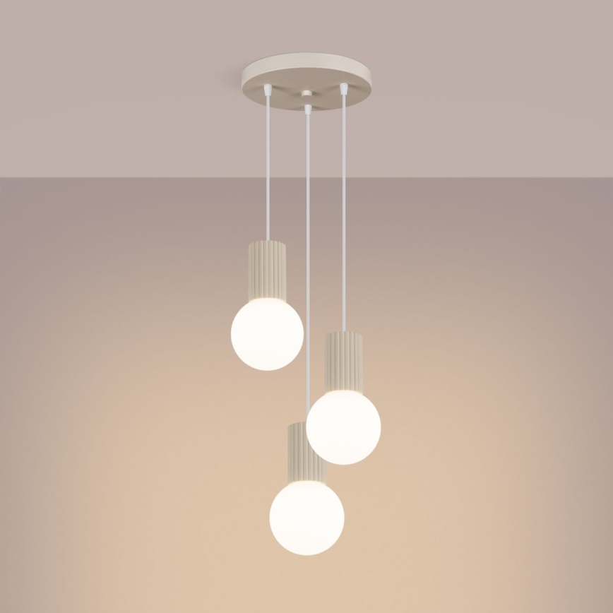 Chandelier on a string HALO 3xG9/8W/230V d. 25 cm creamy