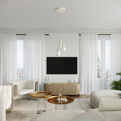 Chandelier on a string HALO 3xG9/8W/230V d. 25 cm creamy