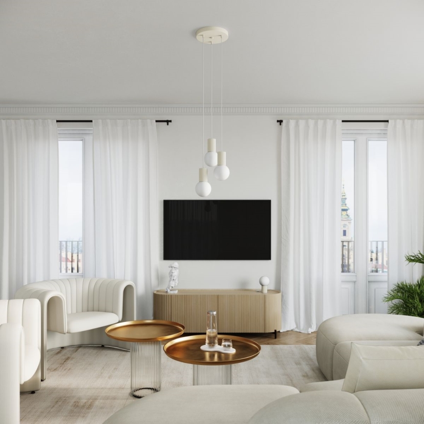 Chandelier on a string HALO 3xG9/8W/230V d. 25 cm creamy
