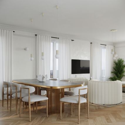 Chandelier on a string HALO 3xG9/8W/230V d. 25 cm creamy