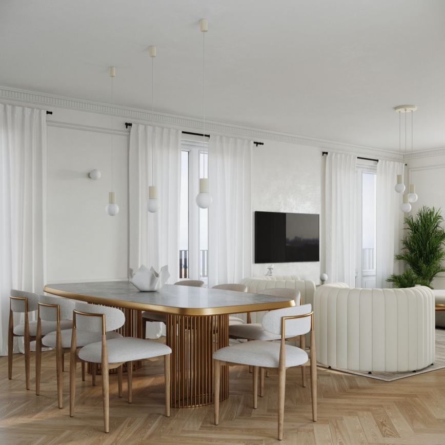 Chandelier on a string HALO 3xG9/8W/230V d. 25 cm creamy