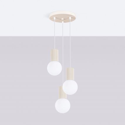 Chandelier on a string HALO 3xG9/8W/230V d. 25 cm creamy