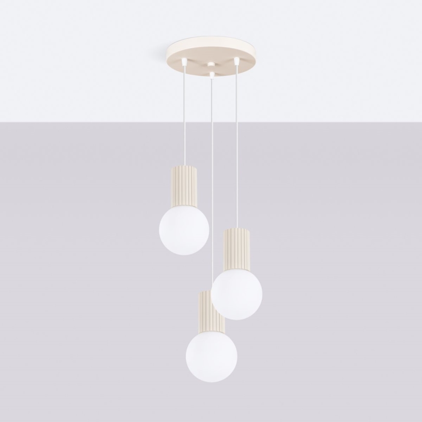 Chandelier on a string HALO 3xG9/8W/230V d. 25 cm creamy