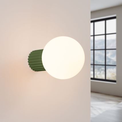 Bathroom wall light HALO 1xG9/8W/230V d. 12 cm IP44 green